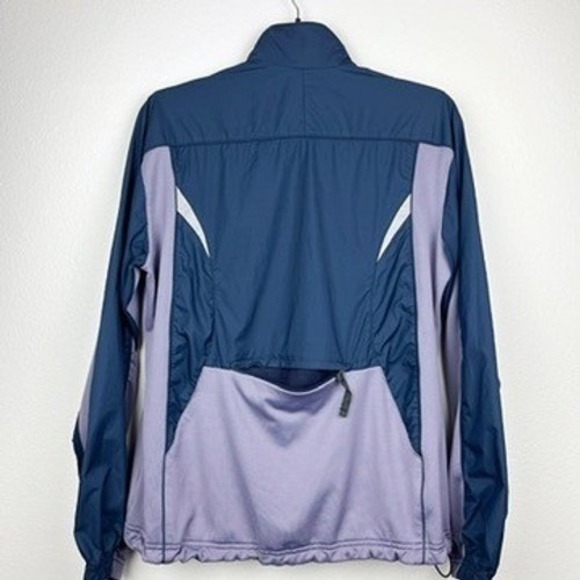 Nike Women Sportswear Track Jacket Navy Lilac White Accents Zip Up Athletic - Picture 5 of 9